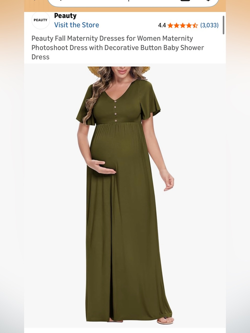 Amazon brand green dress suitable for maternity - size large